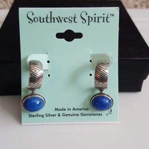 Carolyn Pollack Lapis  Reversible Earrings